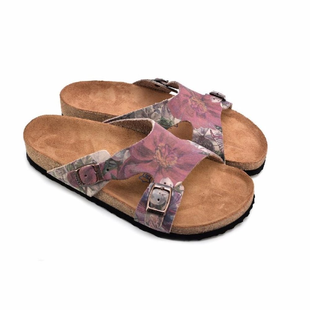 Goby Shoes- Genuine Leather Sandal with Flowers European size 10, US size 9.5-10